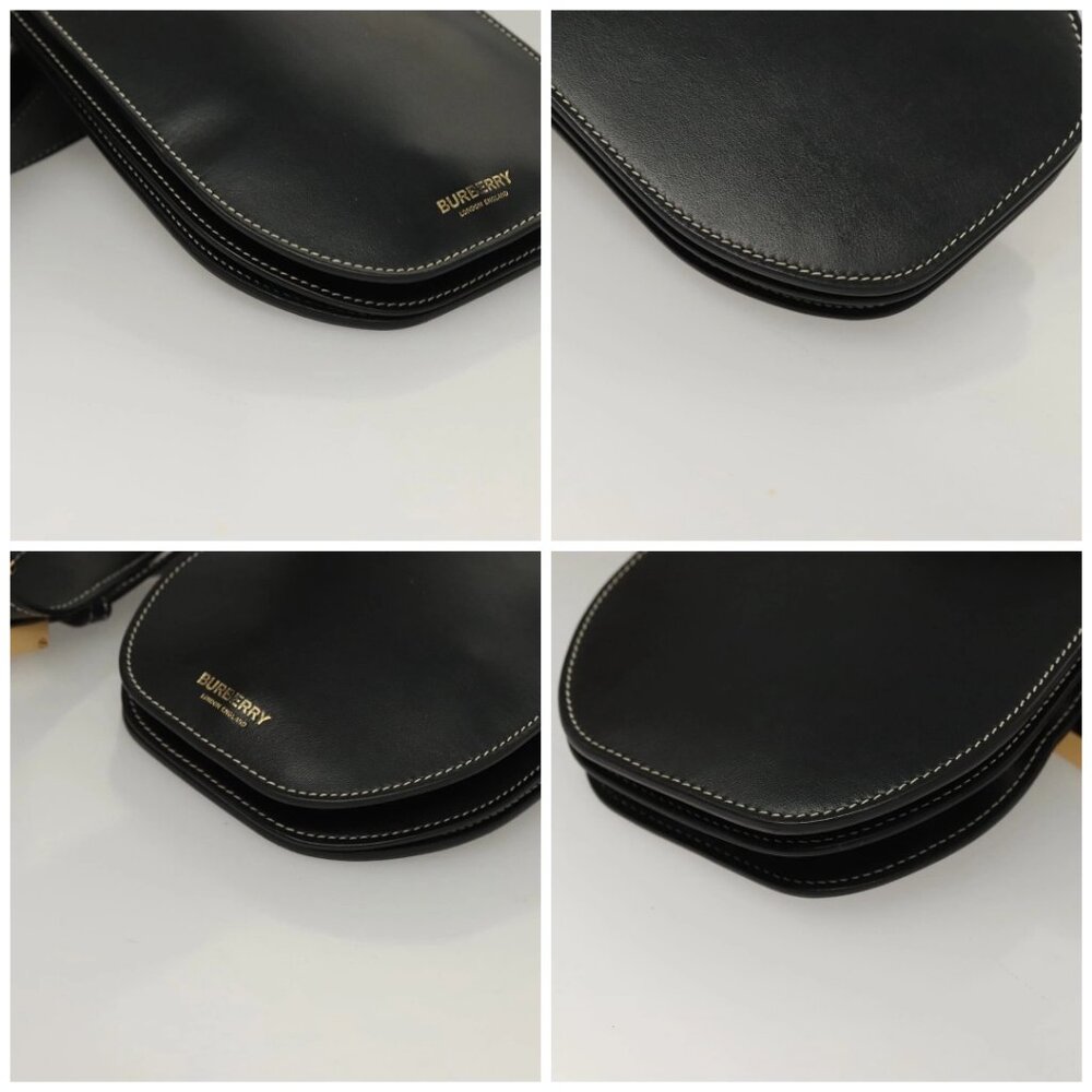 BURBERRY Waist Bag Leather Black Gold Auth bs27391 - Picture 15 of 16